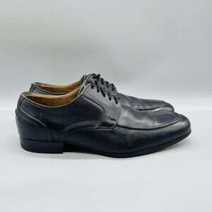 Harrys Of London Shoes Mens 8 Black Leather Derby Oxford Dress Apron Toe Slip On